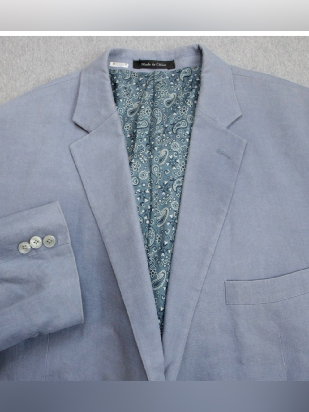 Lauren Ralph Lauren Blazer Mens Size 48R Blue 100% Linen Sports Jacket